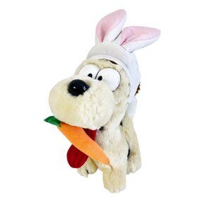 Vintage Dakin Odie Plush Easter Bunny Ears Carrot Dog Garfield Cartoon 1983 8"